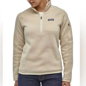 Patagonia Women's Better Sweater Cream Quarter-Zip Sweater Size Small